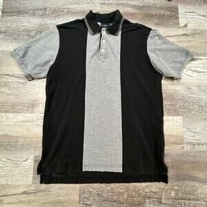 Guess Jeans Colorblock Polo Shirt Gray Black 90s Vintage XL